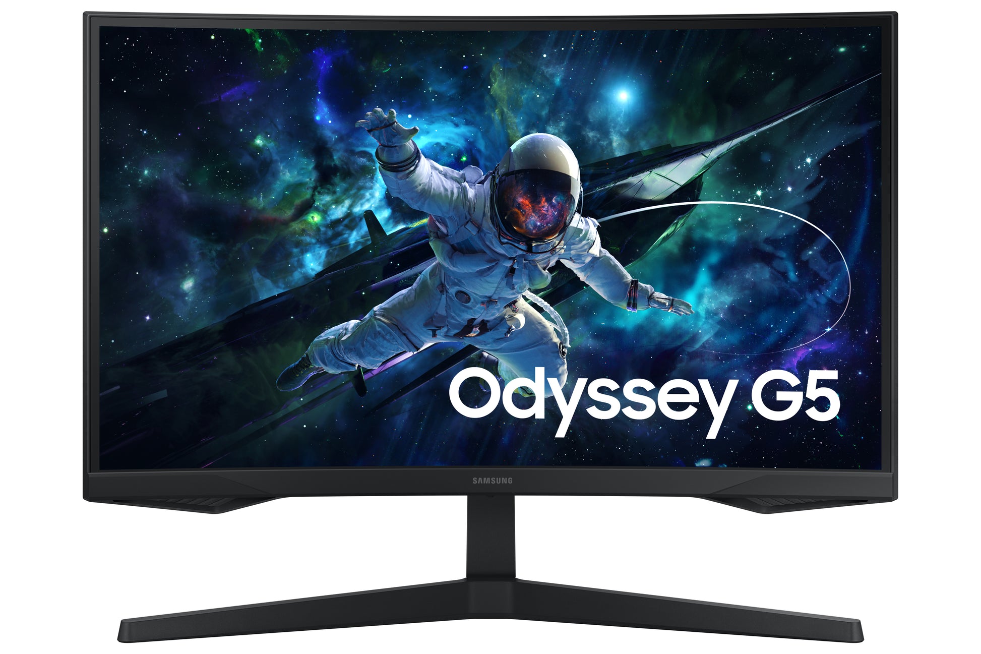 Samsung Odyssey G55C – Monitor, 27" WQHD (2560 × 1440), VA, Gebogen, 165 Hz, 300 cd/m², VESA 75 × 75, Schwarz