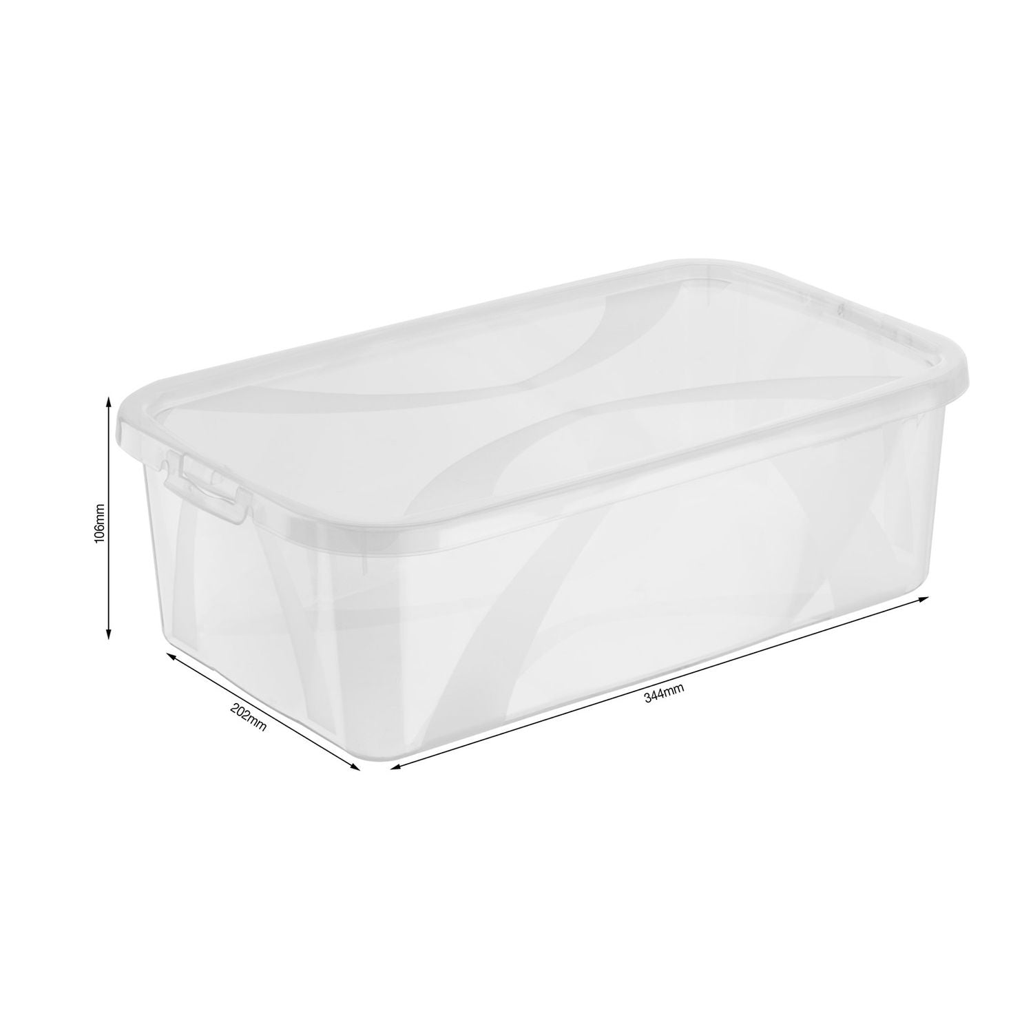 Rotho ARCO Aufbewahrungsbox Rechteckig 5 l 202 × 344 × 106 mm Polypropylen, Transparent – mit Deckel – 3er-Set