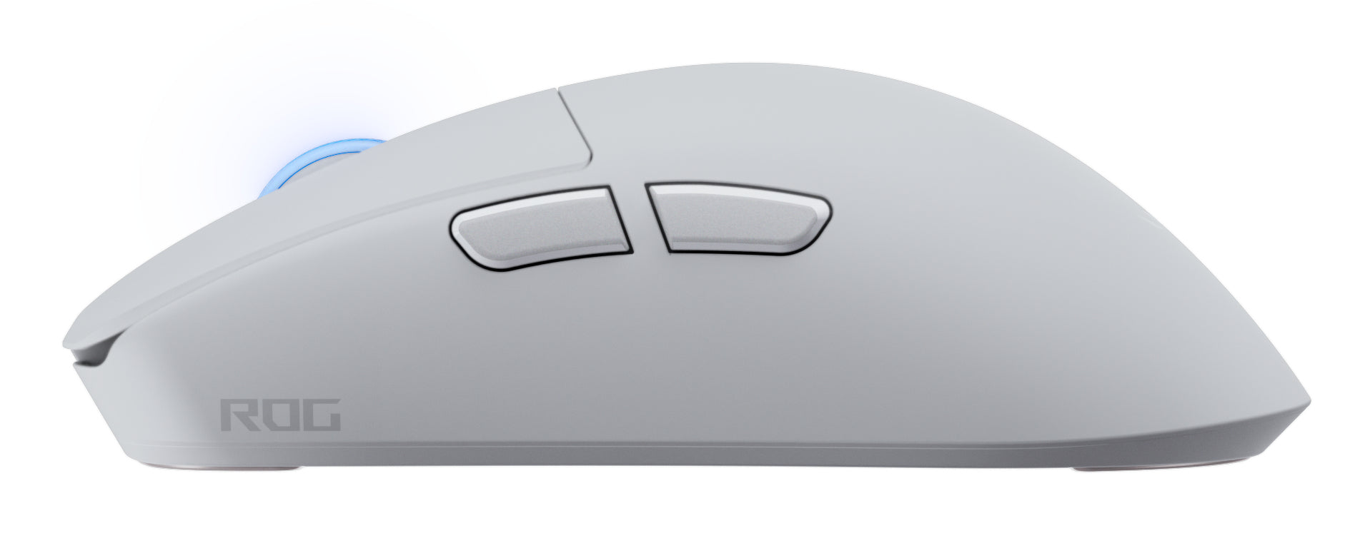 ASUS ROG Harpe II ACE WHT Gaming-Maus – kabellos, Bluetooth + 2,4 GHz, USB-A, 42'000 dpi, 2 Tasten, Weiss