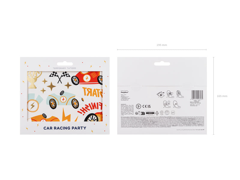 PartyDeco Face-Art Sticker Auto – mehrfarbig – 19,5 × 16,5 cm – 11 Stk