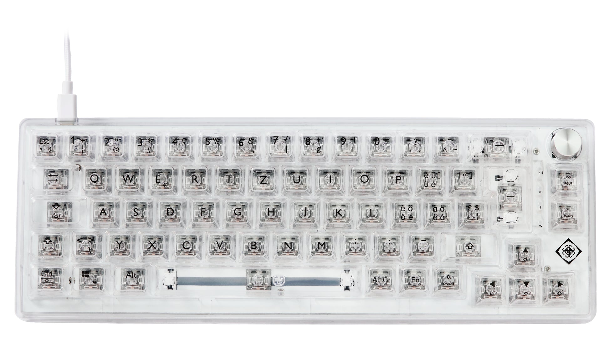Deltaco Gaming GAM-160-T-CH – Gaming-Tastatur 65% – Mechanisch – Verkabelt, USB-C – QWERTZ (CH) – RGB