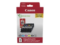 Canon Tintenpatronen-Multipack PGI530/CLI531, mit Fotopapier 100 × 150 mm (50 Blatt) – für Inkjetdrucker