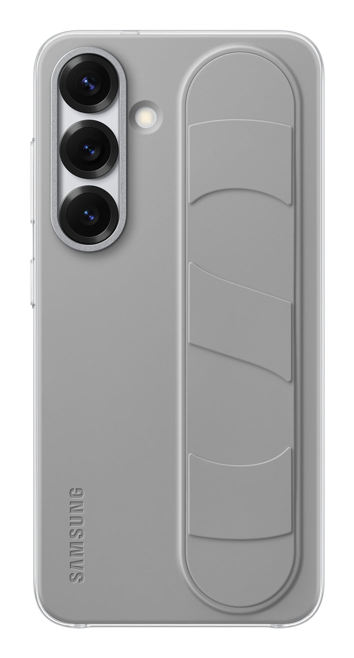 Samsung Backcover – für Samsung Galaxy S25 – grau – Silikon, mit Ständer