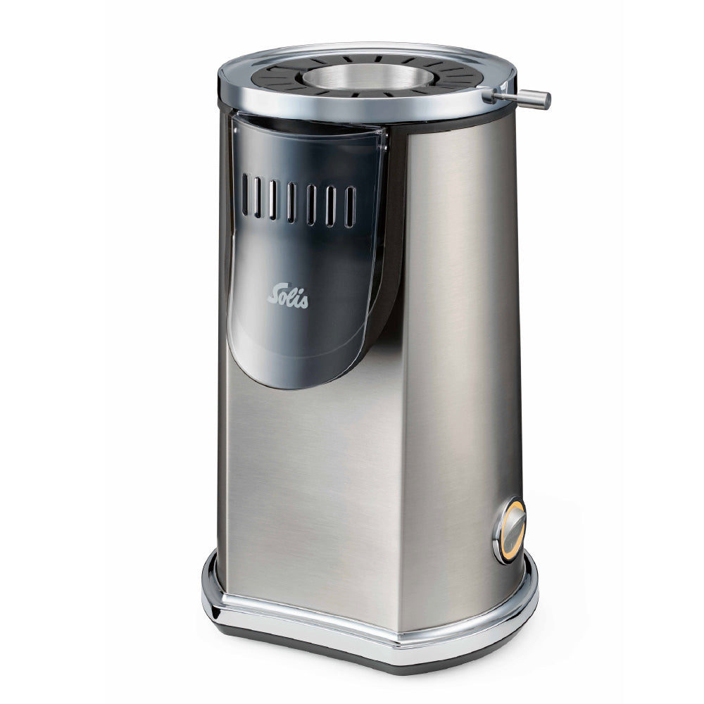 Solis Popcornmaschine Pop & Fun – 80 g, Heissluft, 1 200 W – Silber/Edelstahl