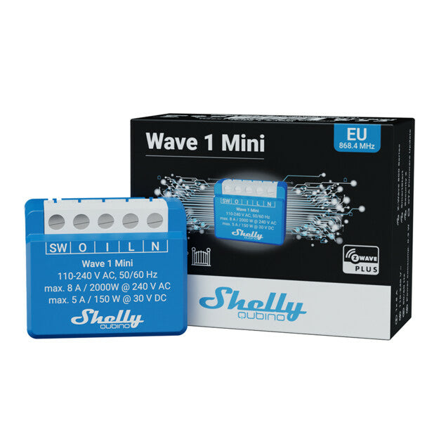 Shelly Wave 1 Mini – Zubehör – Schaltaktor, Z-Wave, Bluetooth