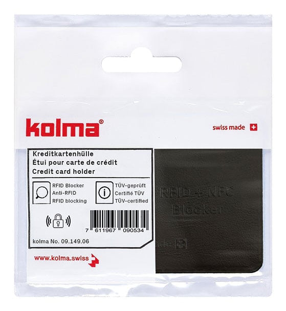 Kolma Dokumentenhülle – für Kreditkarten – 95 × 63 mm, Kunststoff, schwarz – 1 Stück