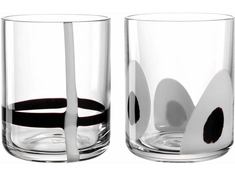 LEONARDO Trinkglas – 0,30 l, Glas, Schwarz, Transparent, spülmaschinenbeständig, 2 Stück