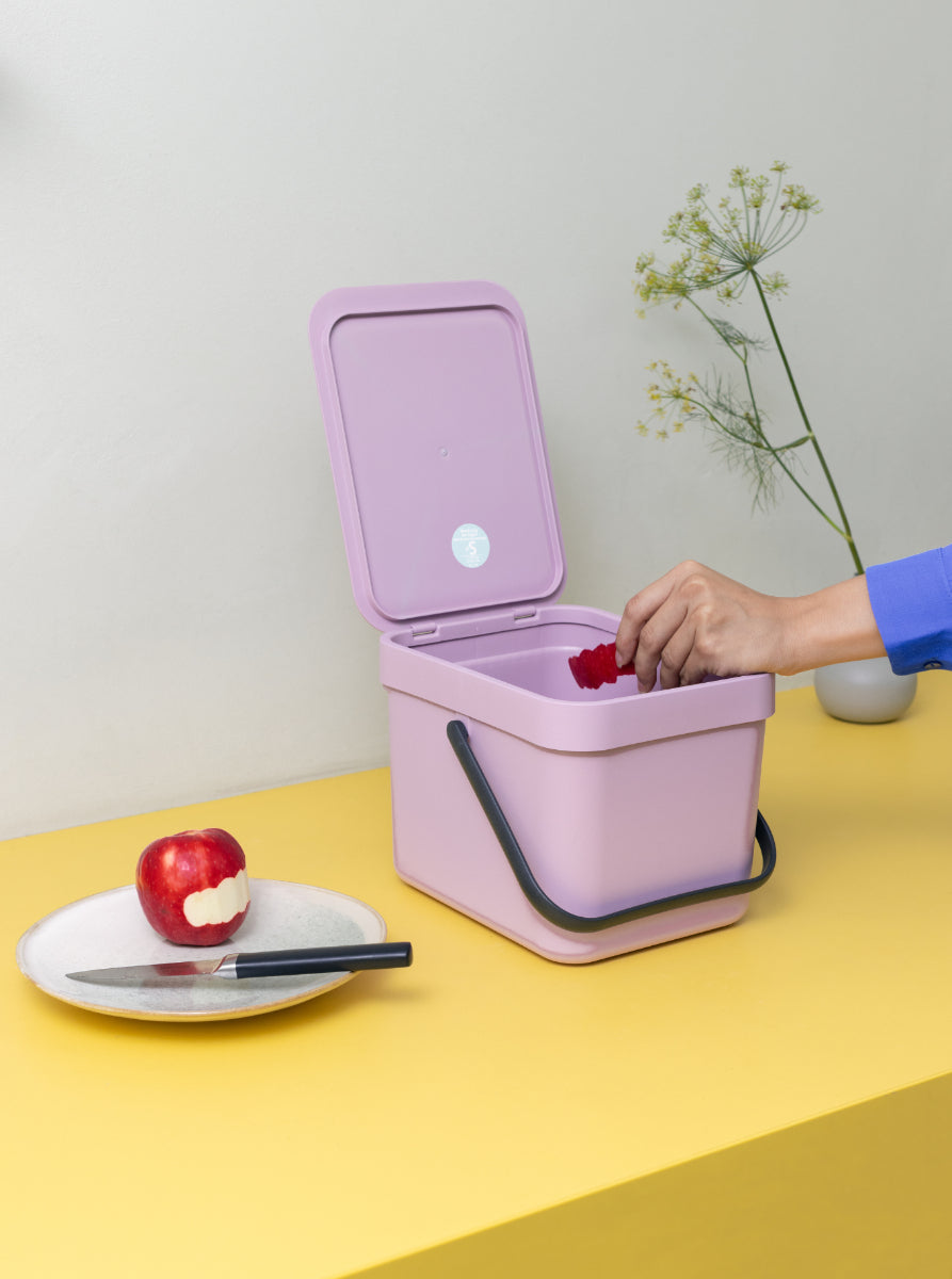 Brabantia Recyclingbox Sort & Go – 6 l – Kunststoff, rechteckig – rosa