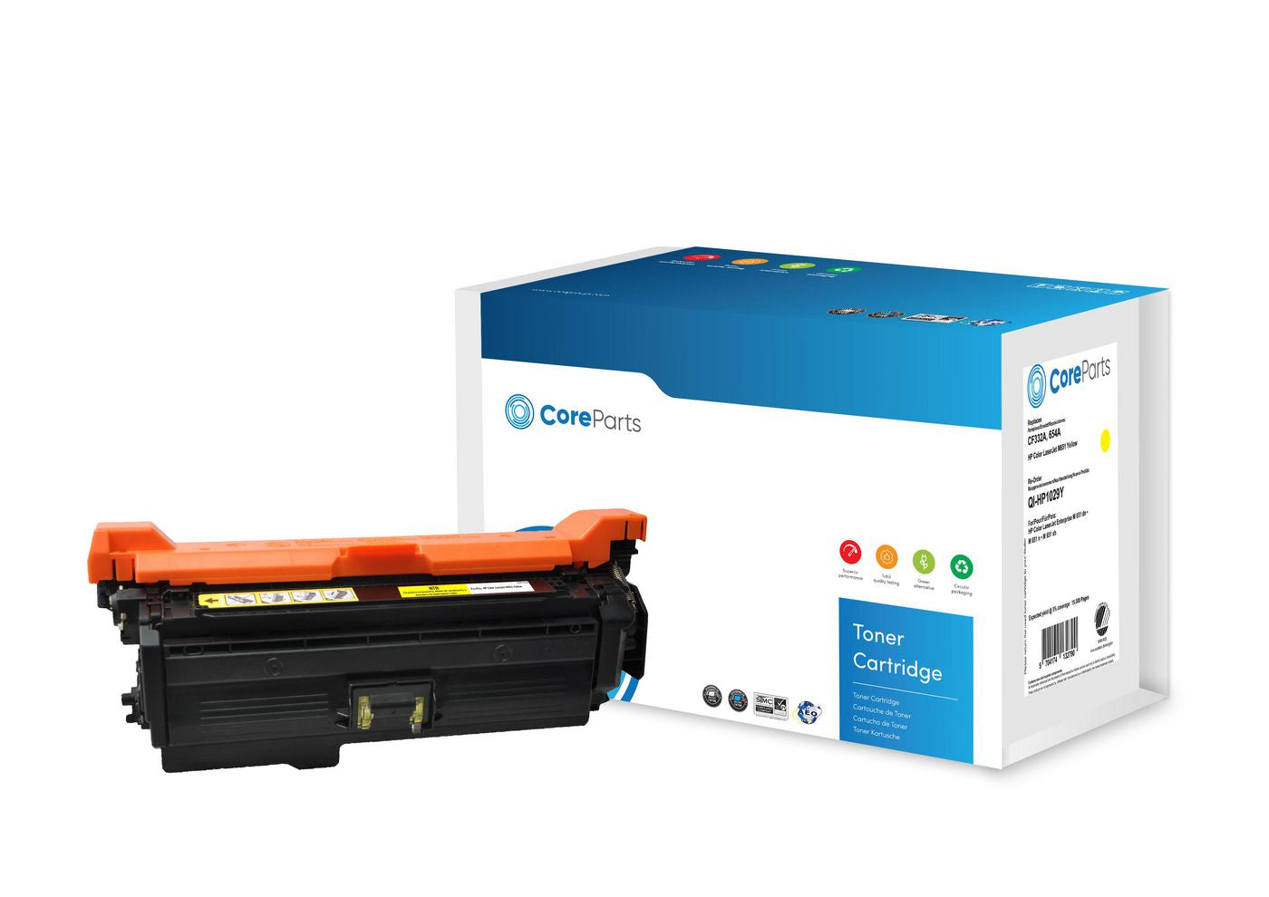 CoreParts Toner CF332A – Gelb, 15000 Seiten – für HP Color LaserJet M651/654A und andere