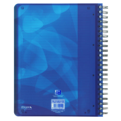 Oxford Notizblock – A4 – 120 Blatt – Softcover, 4-fach gelocht, 3 Trennblätter, Dokumententasche – Blau