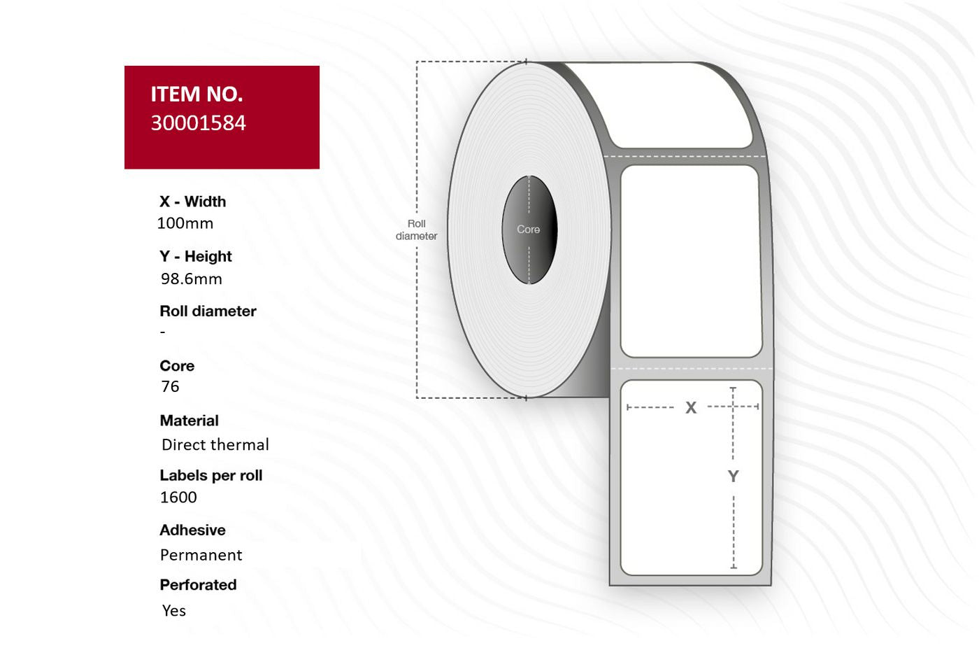 Capture Drucketiketten, 100 mm × 99 mm, weiss, permanent, 4 Rollen (1'600 Etiketten/Rolle)
