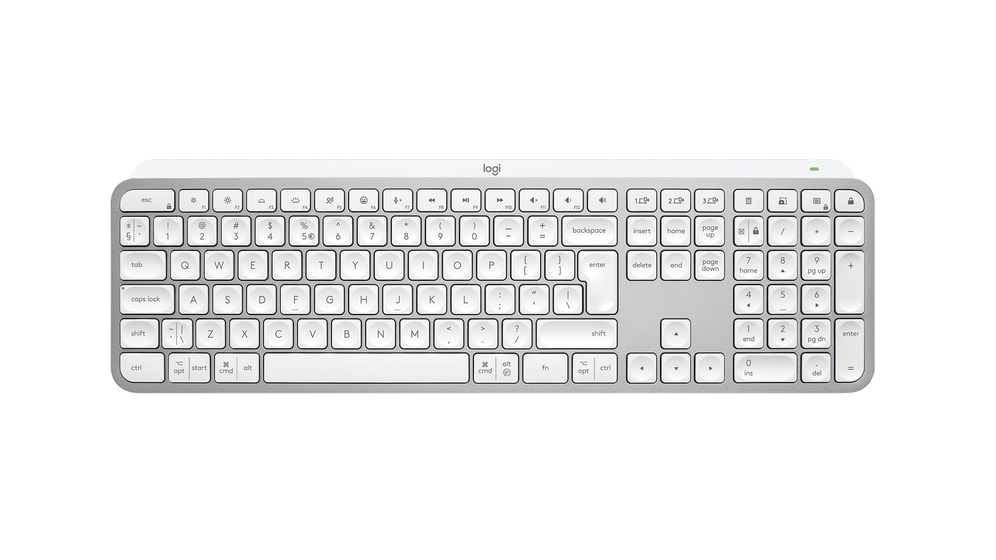 Logitech MX Keys S – Tastatur, kabellos (Bluetooth), US-Layout (EN), Grau