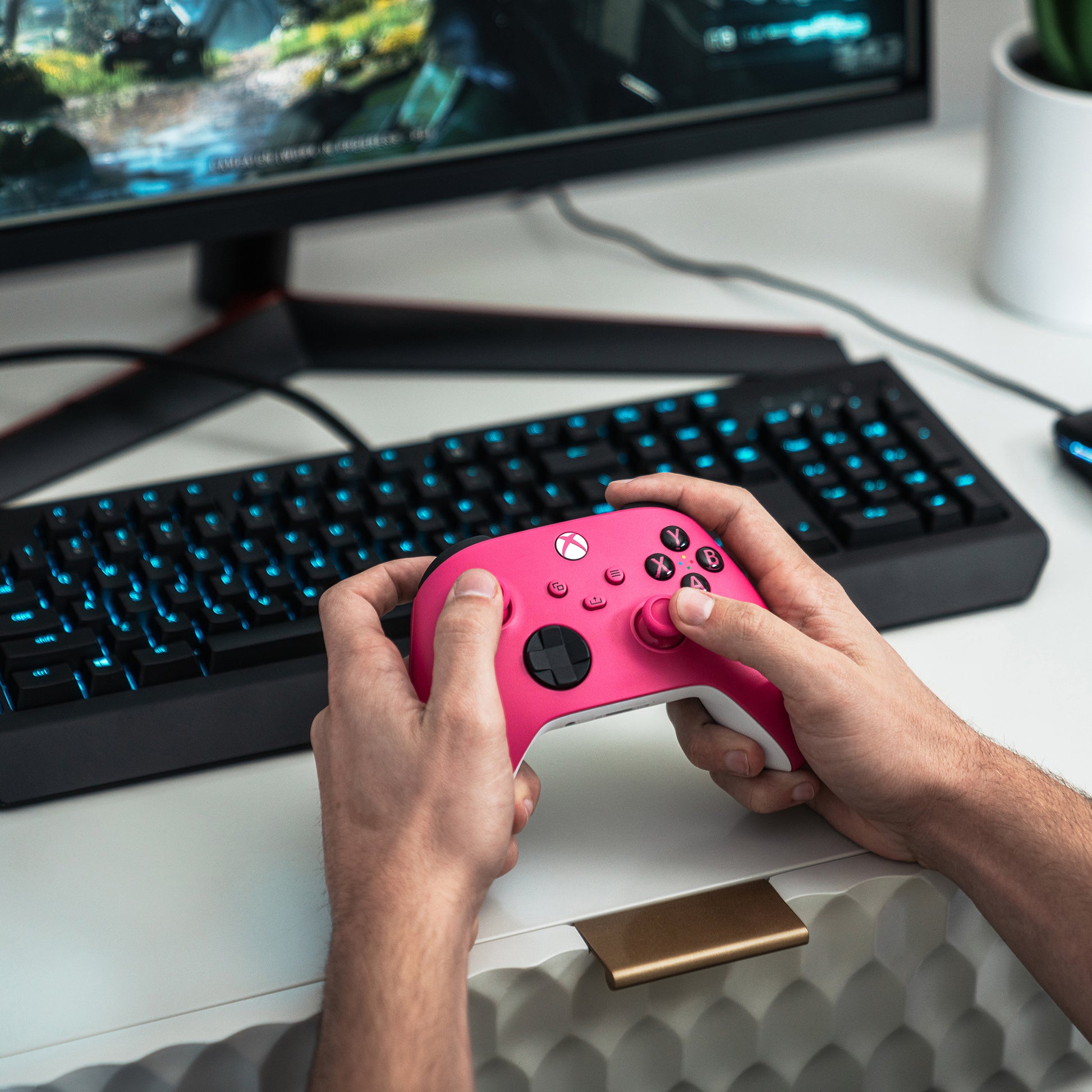 Microsoft Gamepad – Bluetooth, für Xbox Series X/S, Android & PC, Pink, Weiss