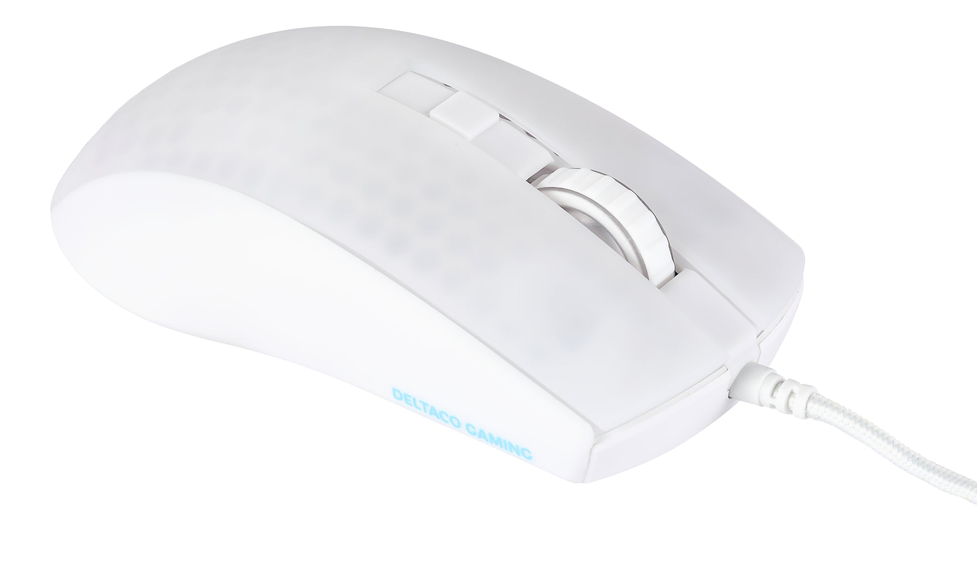 Deltaco Gaming DM310 – Gaming-Maus – Kabelgebunden (USB‑A), 6200 DPI, RGB-Beleuchtung, rechts, Weiss