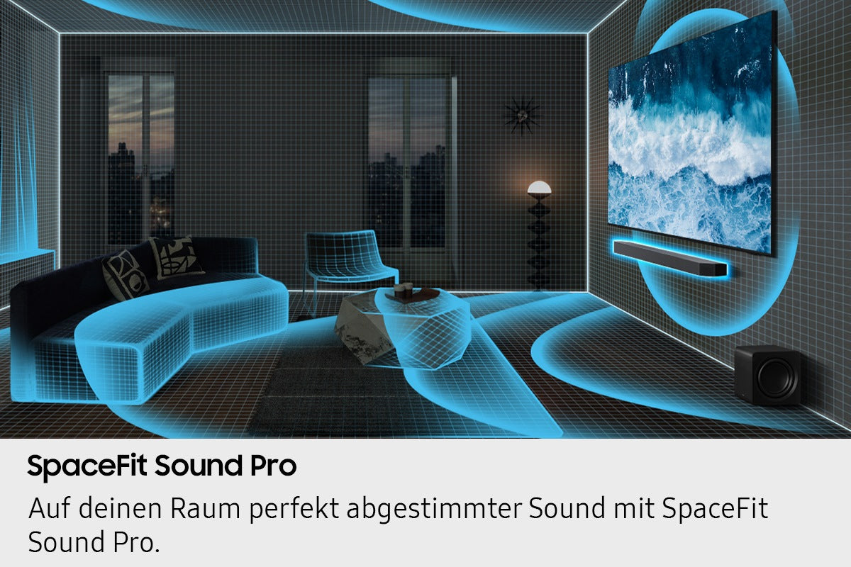 Samsung HW-Q995GF – Soundbar – 11.1.4, Dolby Atmos/DTS:X, mit kabellosem Subwoofer & Rücklautsprechern, Titan Schwarz