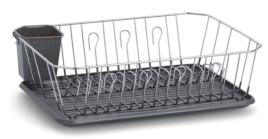 Zeller Present Abtropfgestell 45,5 × 35 × 13,5 cm, Metall/Polypropylen (PP), Grau