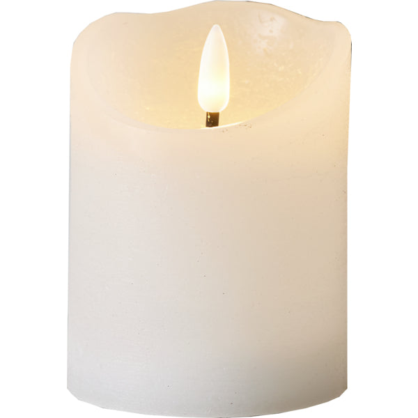 Star Trading LED-Säulenkerze – Ø 7,5 × 10 cm – Wachs, weiss