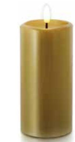 Balthasar Dekolicht Novita – Ø 7,5 × 15 cm, Warmweiss, Timer, batteriebetrieben, Gold