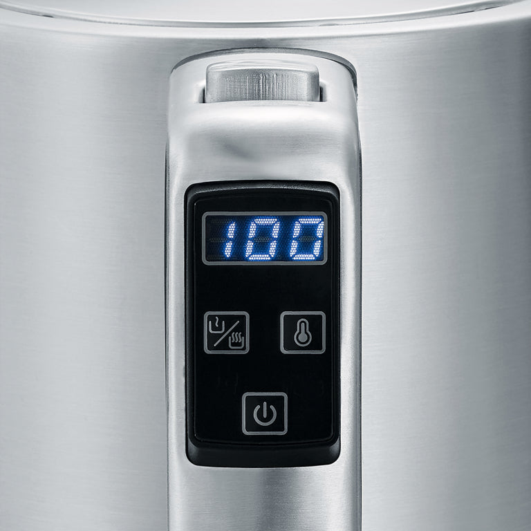 Severin Wasserkocher – 1,7 l, mit Temperaturwahl, Warmhaltefunktion, Edelstahl, Schwarz, WK 3418