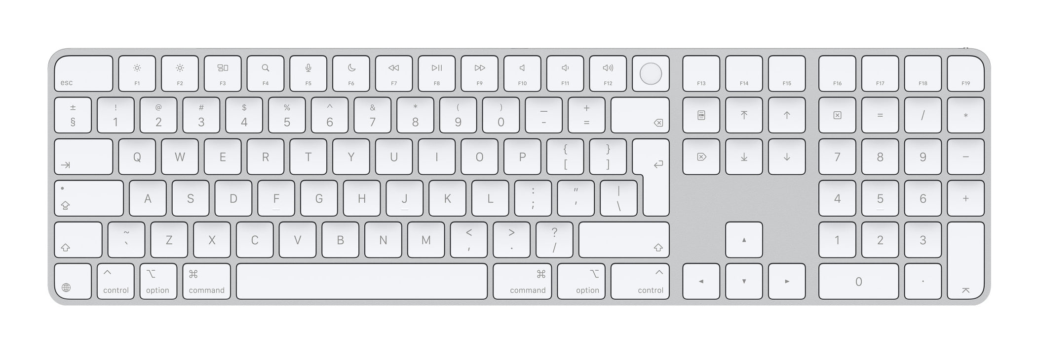 Apple Magic Keyboard Universal – Tastatur – Bluetooth & kabelgebunden – USB‑C – Weiss