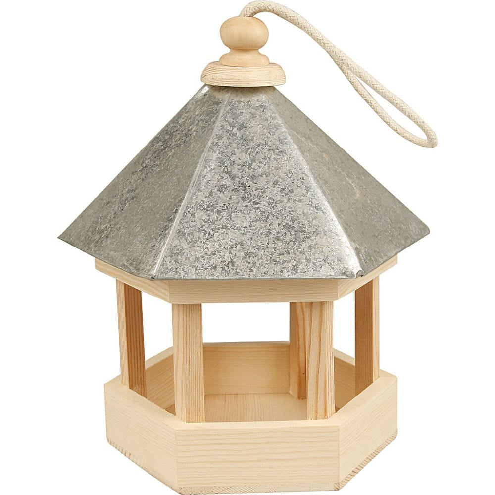 Creativ Company Vogelfutterhaus – hängend, 22 × 18 × 16,5 cm – Holz, braun
