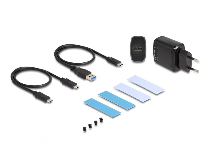 DeLOCK 2×M.2 NVMe – 2-Bay SSD-Gehäuse – USB-C 20 Gbit/s, RAID – für M.2 (30–80 mm), NVMe, PCIe