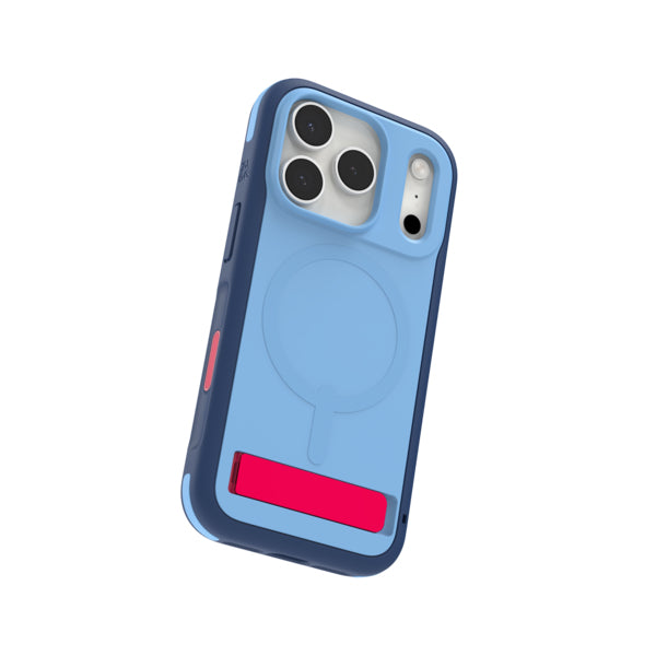 ZAGG Sedona Snap Backcover – für Apple iPhone 17 Pro, MagSafe, mit Ständer, Graphen, Blau, bis 4 m Sturzsicher