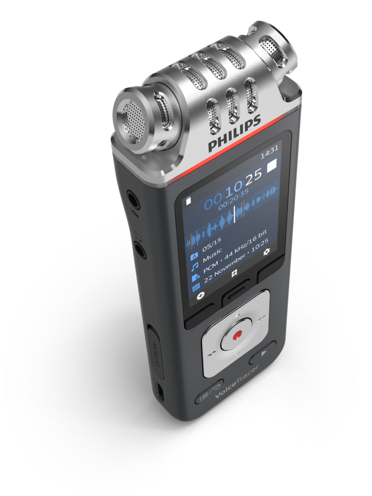 Philips VoiceTracer DVT6115 – Digitales Diktiergerät – 8 GB, 36 h – Silber
