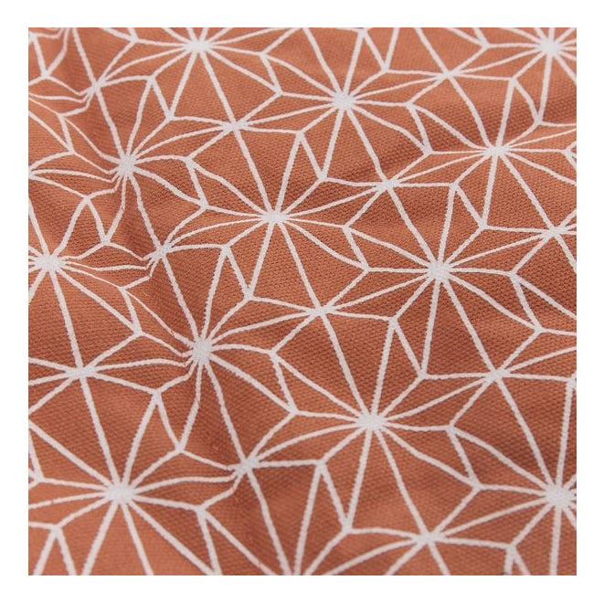 URBANARA Ankisa Wohndecke – Baumwolle, Terrakotta/Weiss/Salbeigrün – 130 × 190 cm
