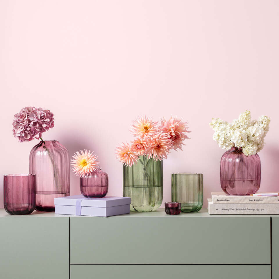 Villeroy & Boch Vase – Ø 16 × 28 cm – Glas, violett
