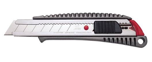 NT Cutter L-500GRP – Abbrechmesser 18 mm, Aluminium-Druckguss, Schraubarretierung, Auto-Lock, grau, 1 Stk.