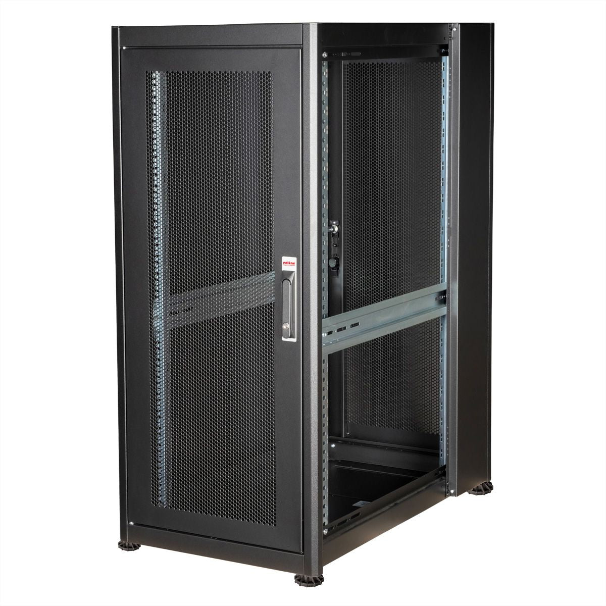 ROLINE Basic – 19" Netzwerkschrank 26U, IP20, abschliessbar, 600 × 1000 × 1300 mm, schwarz, Stahl