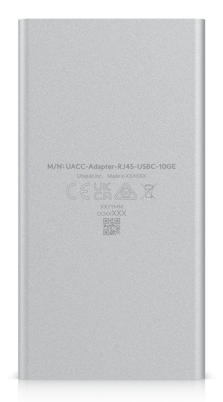 Ubiquiti Netzwerkadapter USB-C zu RJ-45 – 10 Gbit/s – für Windows, macOS, Linux – Schwarz/Grau