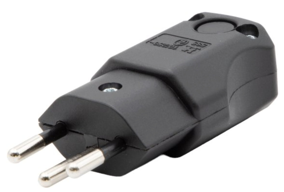 Brennenstuhl Montagestecker, IP20, Eingang T12, 10 A 250 V, Gummi-Gehäuse – schwarz