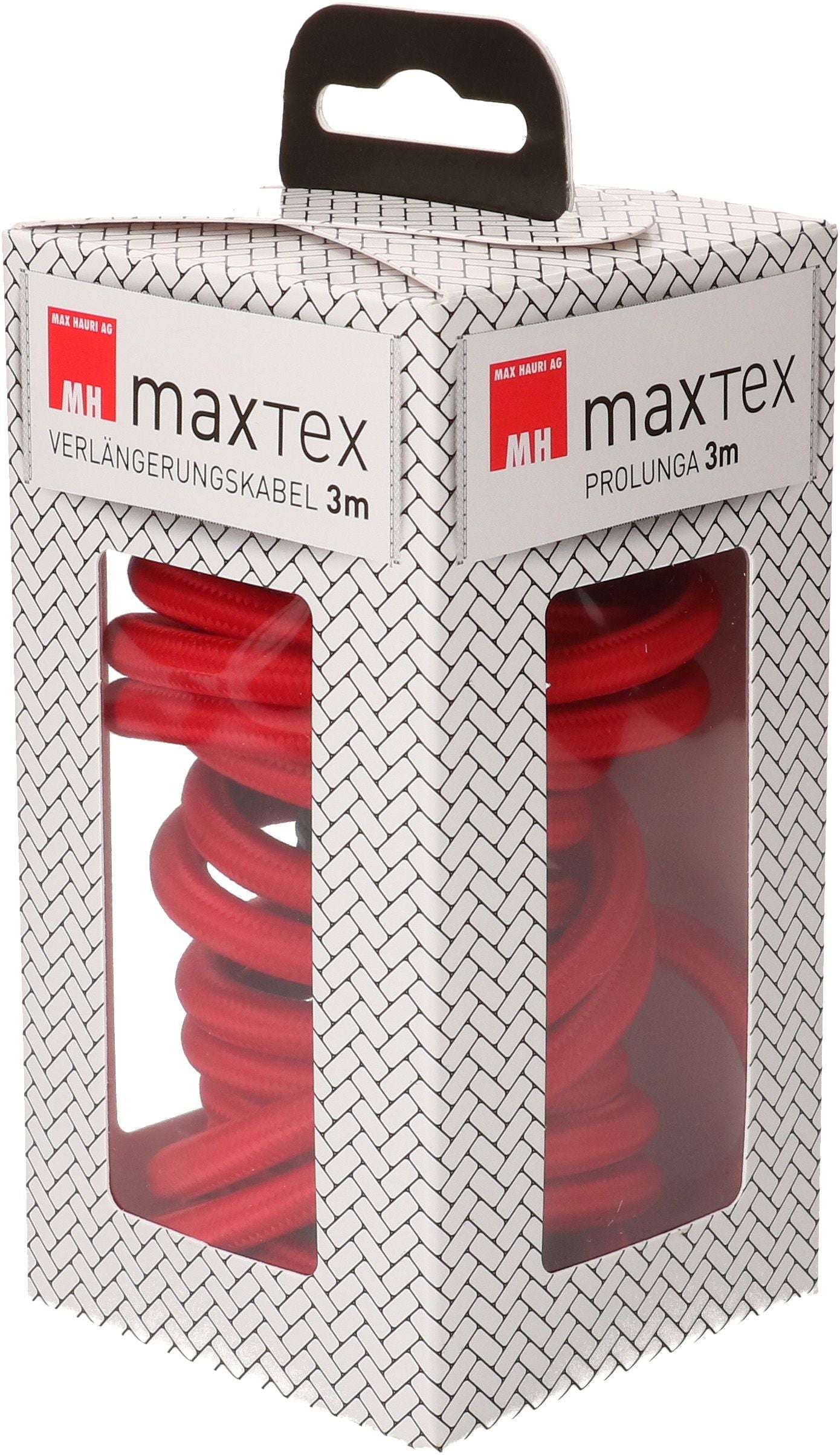 MaxTex Verlängerungskabel – T13–T12, 3 m, H05VV-F, 1 mm², Rot