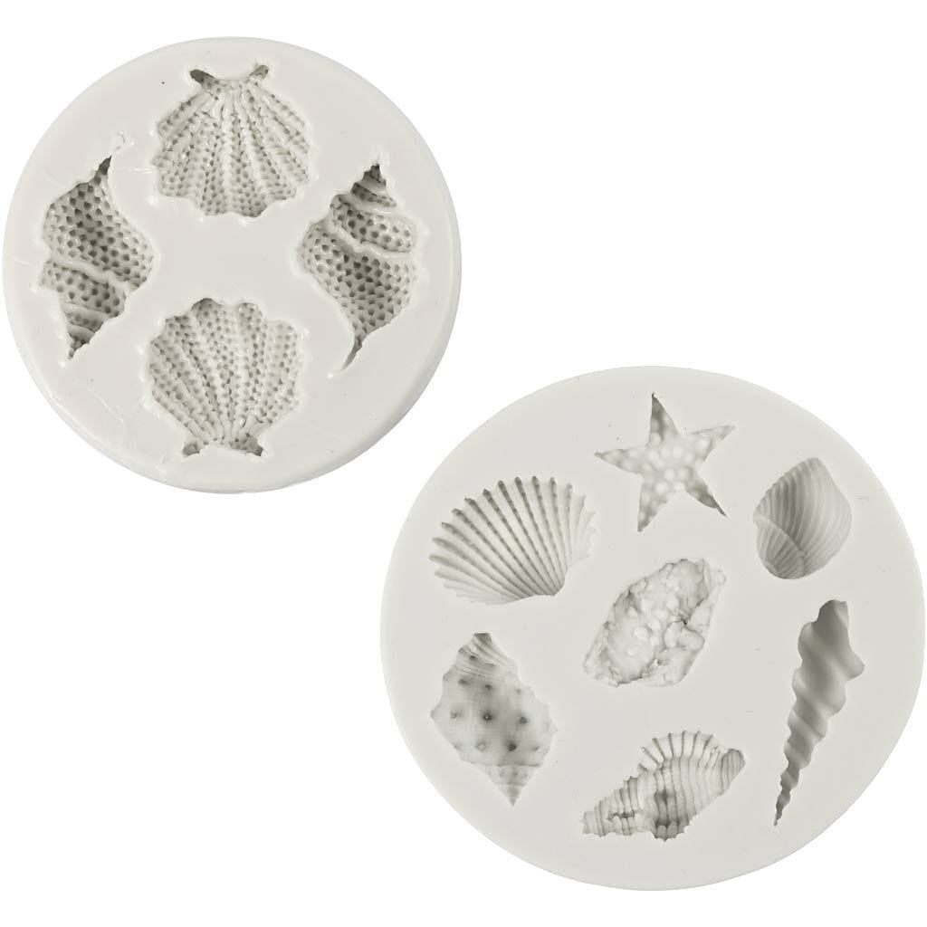 Creativ Company Giessform – Muscheln – Silikon – 2 Stück – für Seife, Kerzen & Schmuck