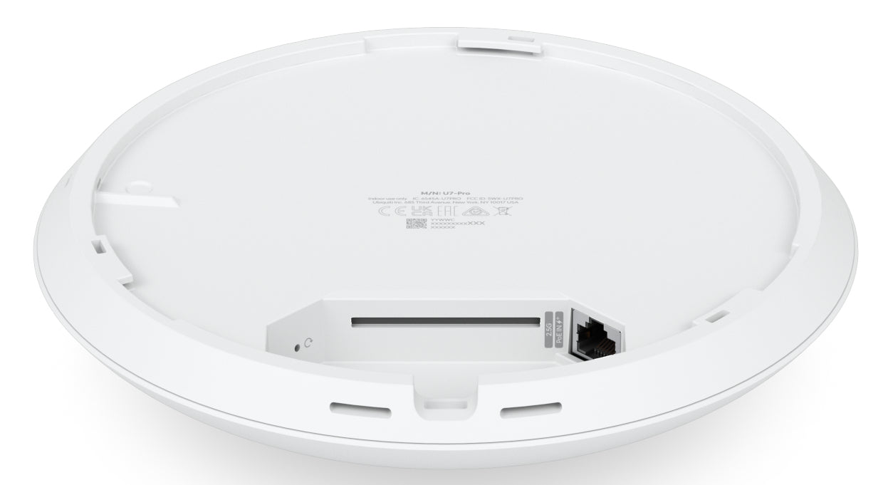 Ubiquiti UniFi U7 Pro – Wi-Fi 7 Access Point, Tri-Band (2,4/5/6 GHz), 2,5GbE, PoE+, Decke/Wand, Weiss