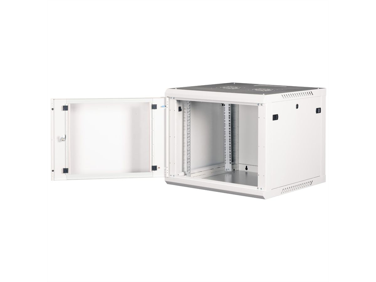ROLINE Basic Plus – 19" Wandverteiler 9U, IP20, abschliessbar, 600 × 600 × 512 mm, lichtgrau