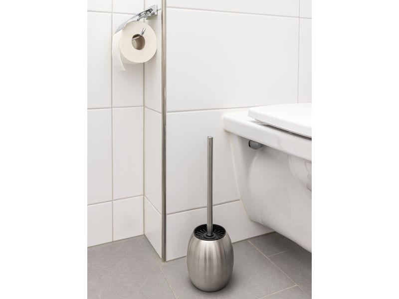 COCON WC-Bürstenset – Kunststoff, Edelstahl gebürstet, Grau, bodenstehend, mit TPR-Kopf