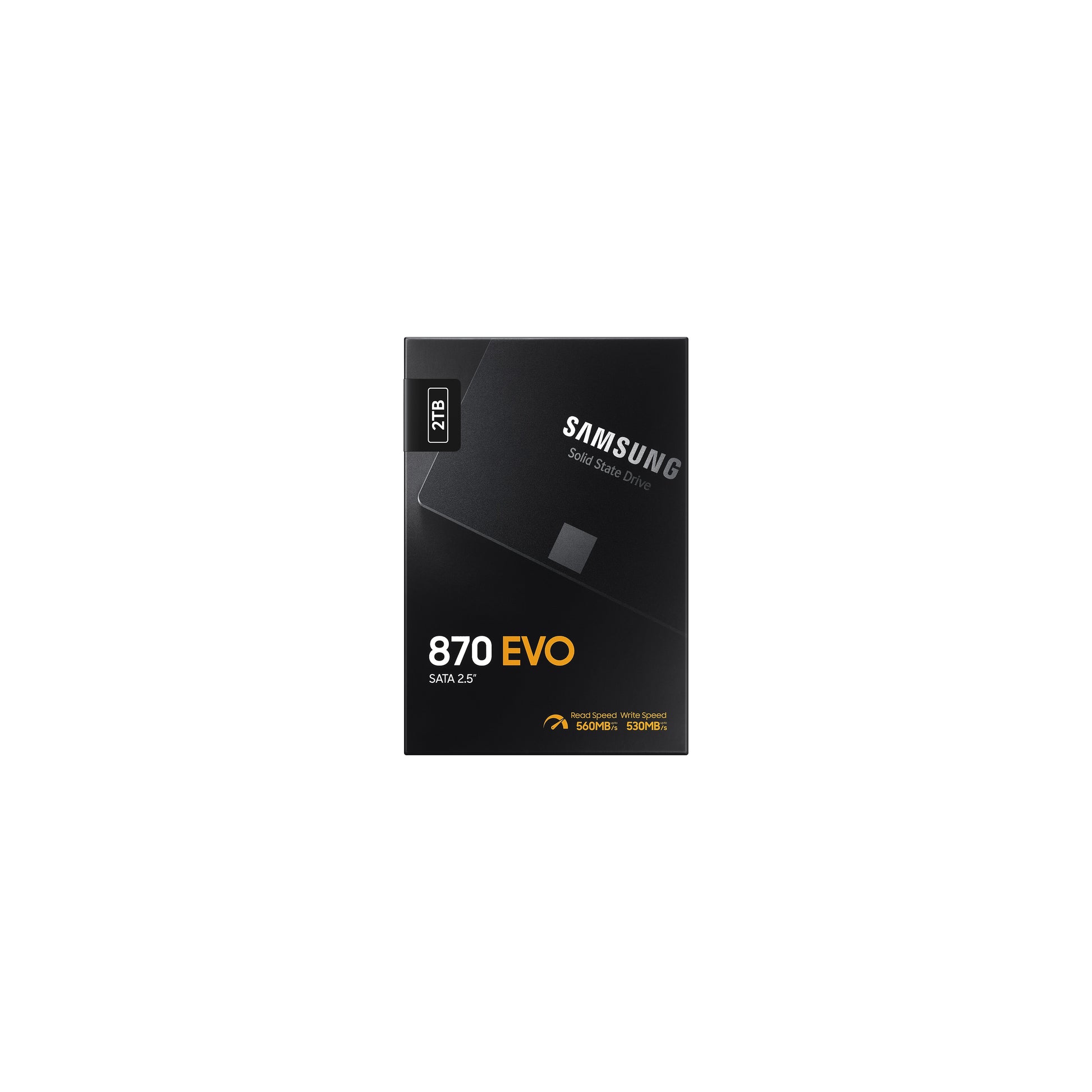 Samsung 870 EVO – 2 TB, 2,5" SATA SSD – Lesen 560 MB/s, Schreiben 530 MB/s