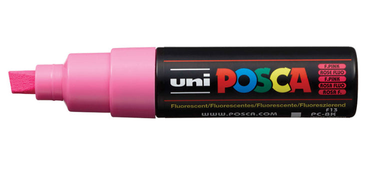 Uni-Ball POSCA PC-8K Kreativ-/Pigmentmarker – Keilspitze 8 mm, pink, deckend, schnell trocknend – für viele Oberflächen