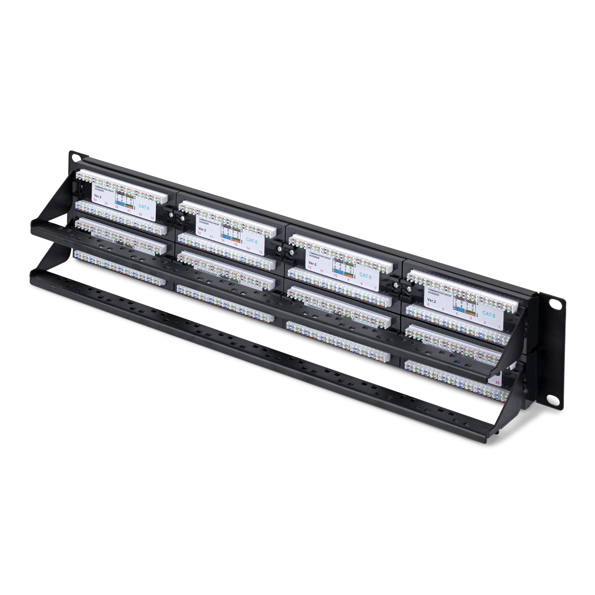 StarTech.com 48-Port Patchpanel – Cat6, 48× RJ-45, Gigabit (1G), 2U, 19", U/UTP, Schwarz