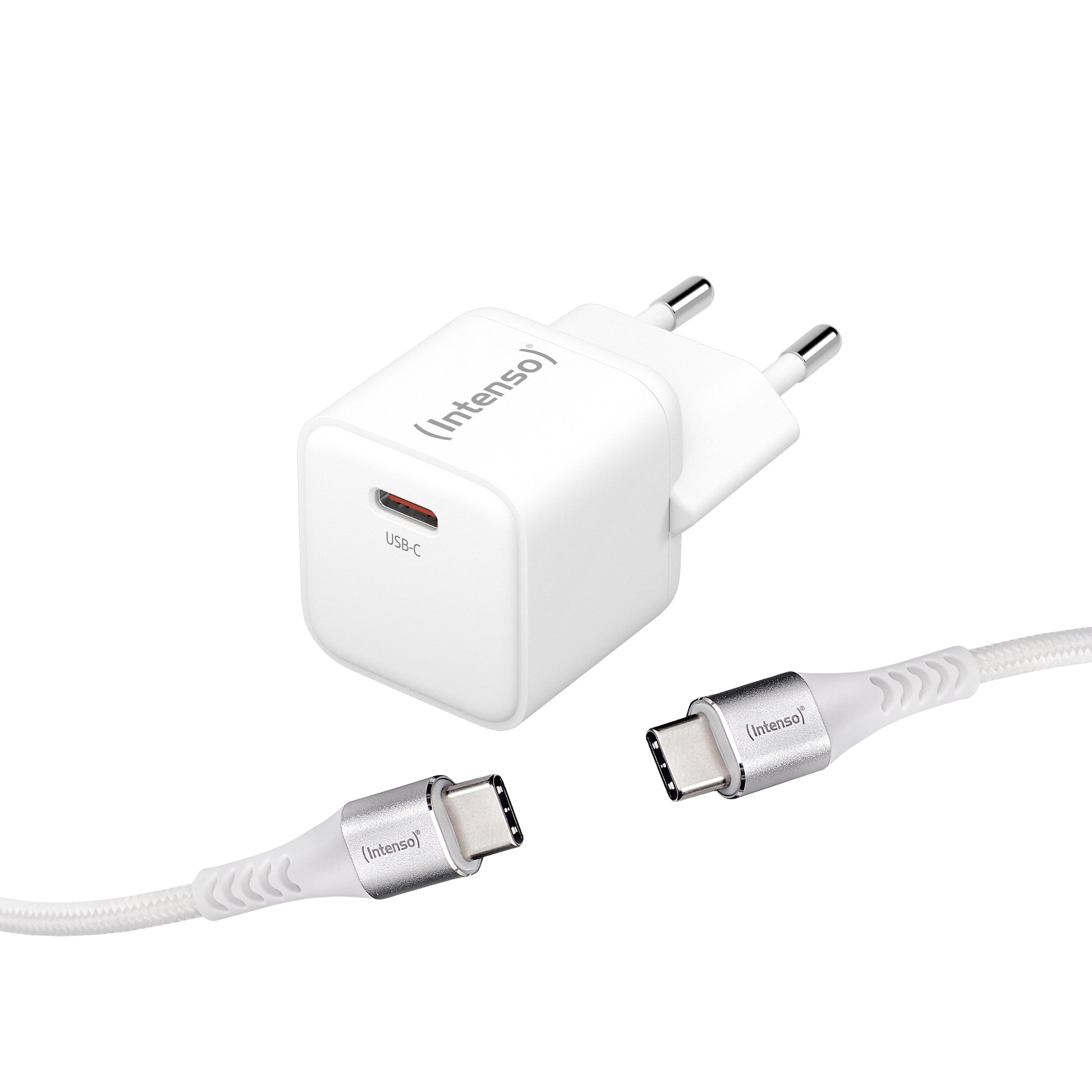 Intenso W30C USB-Ladegerät 30 W – USB-C×1 – PD 3.0, PPS, QC 4.0, GaN – EU-Stecker (Typ C) – Weiss
