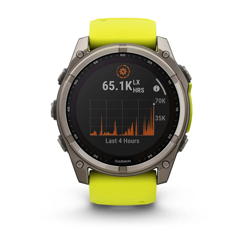 Garmin Fenix 8 Solar Sapphire – GPS-Smartwatch – 51 mm, 1,4", GPS, Saphirglas, 100 m, Gelb/Silber