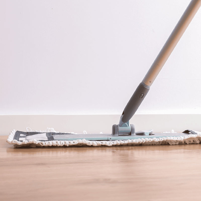 CREaCLEAN Flachwischer CrystalMop – 42 cm, Aluminium, Mikrofaser, Blau, 150 cm