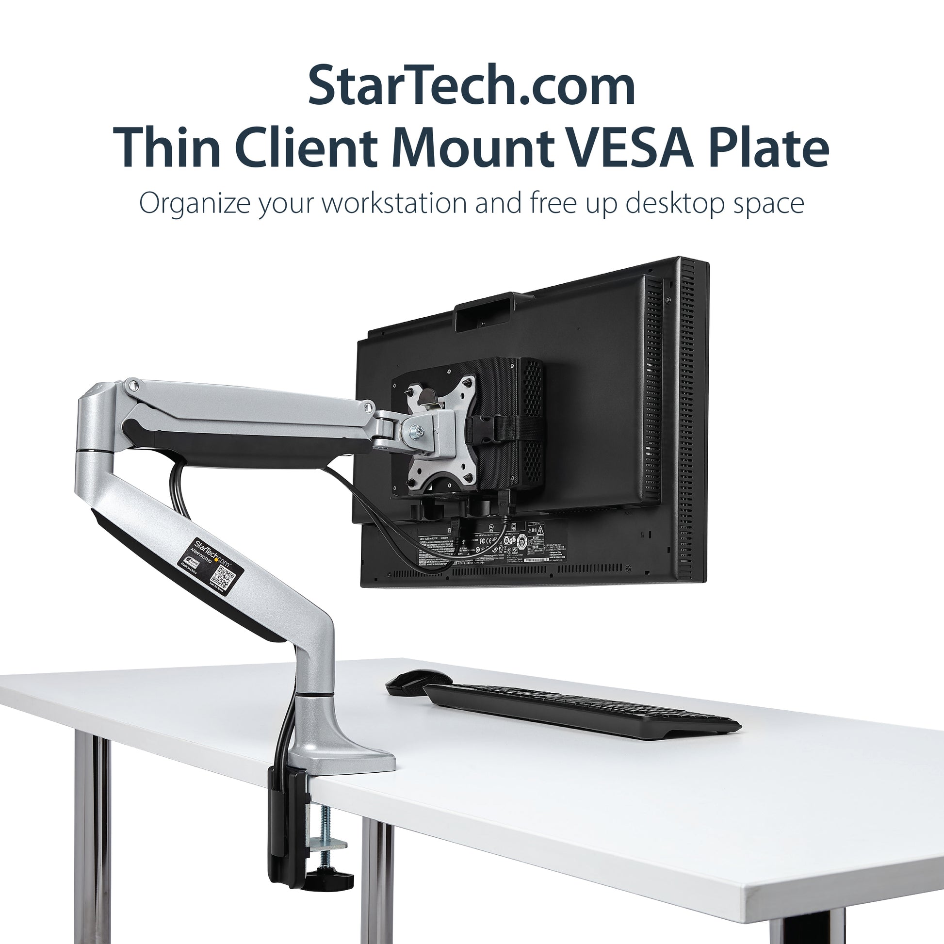 StarTech.com Thin Client Halterung – VESA-Adapterplatte – VESA 75×75/100×100 mm – bis 5 kg – Schwarz