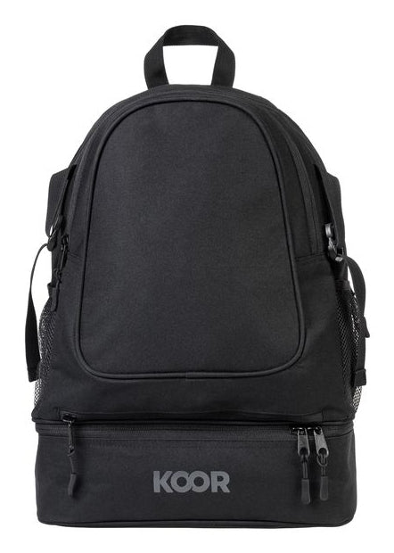 KOOR Sportrucksack F02643 – 30 l, mit Ballnetz, 600D Polyester – Schwarz, 435 × 235 × 310 mm