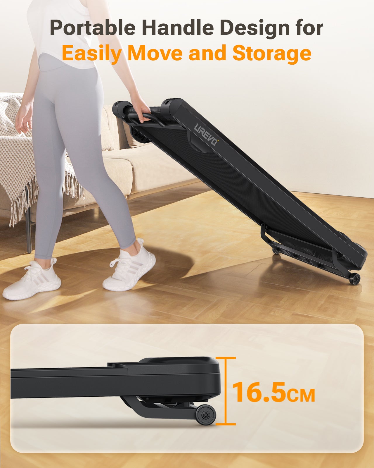Urevo Laufband Spacewalk 3S, 6 km/h, 9 % – Schwarz