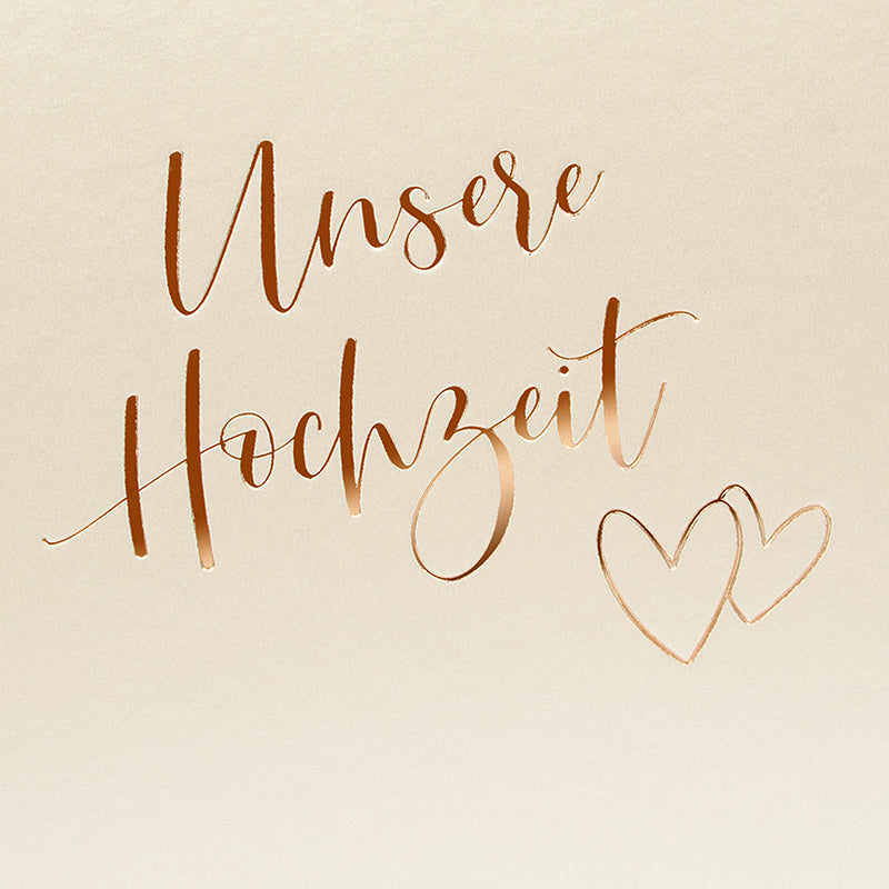 Goldbuch Hochzeitsalbum Herzklopfen – für 100 × 150 mm, beige, Herzmotiv, Papier, 300 × 310 mm