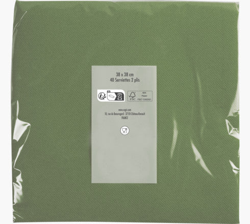 PRONAPPE Servietten oliv – 38 × 38 cm, 2-lagig – 40 Stück